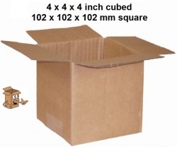 Small cube postal boxes 4x4x4 inch